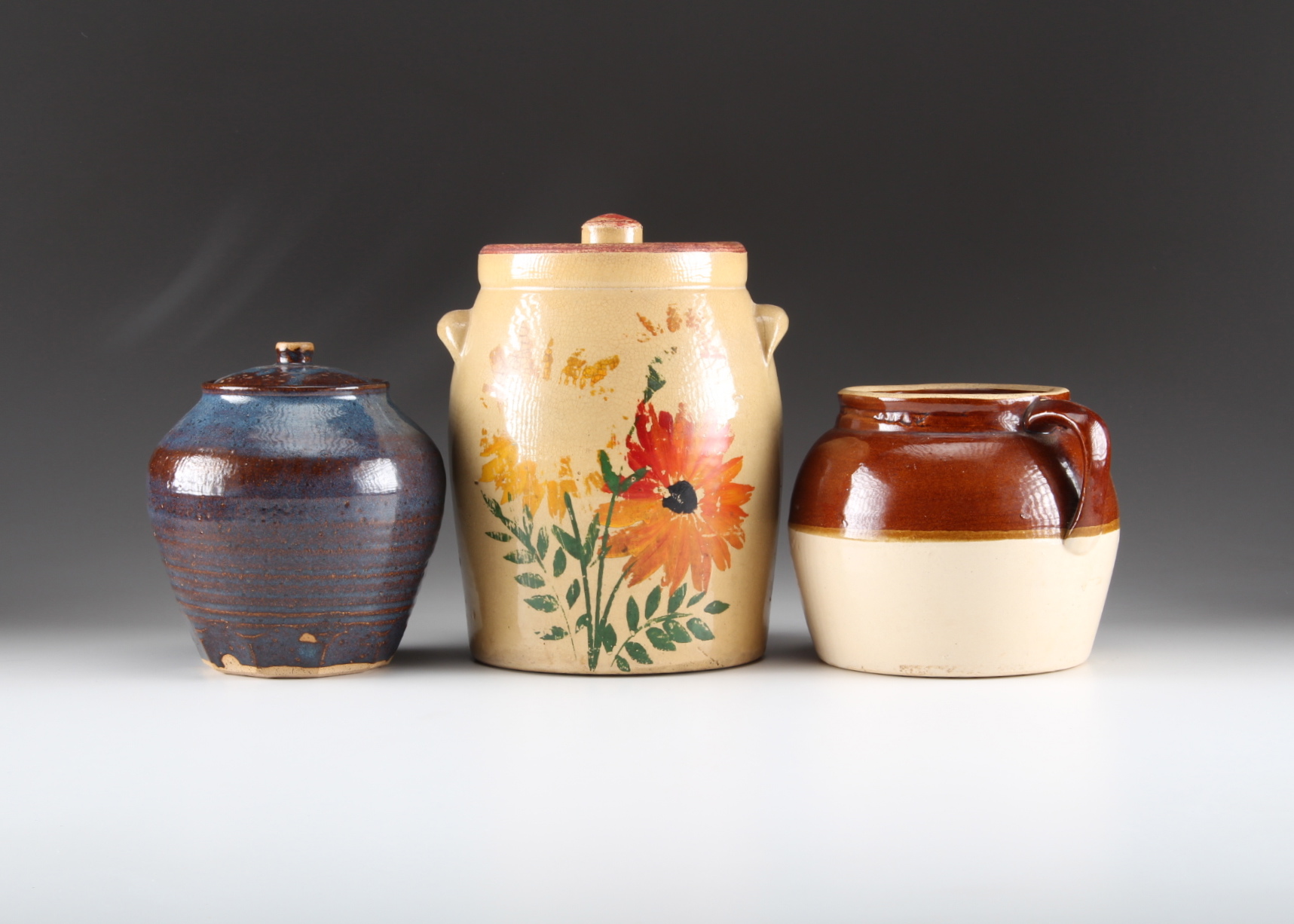 Trio Of Stoneware Vessels