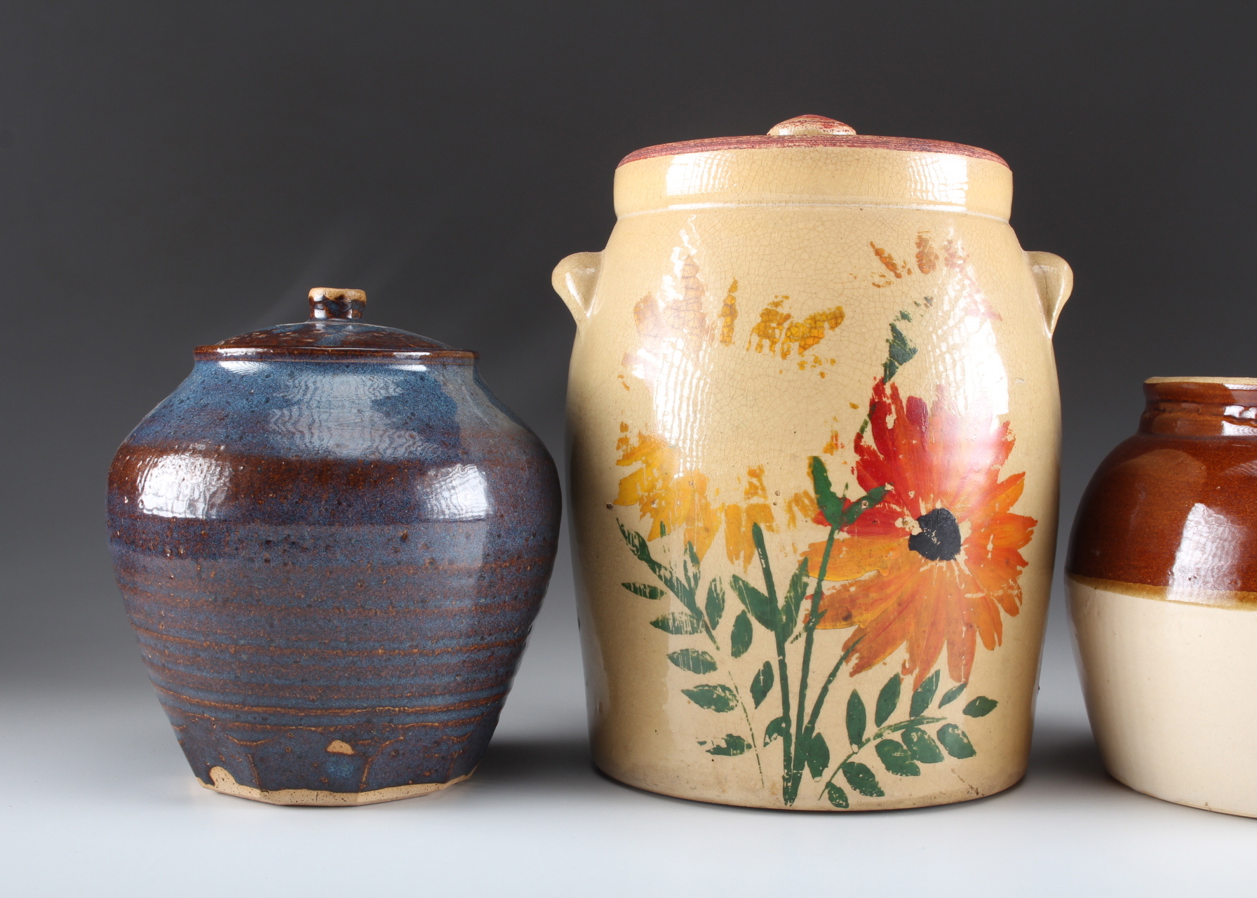 Trio Of Stoneware Vessels