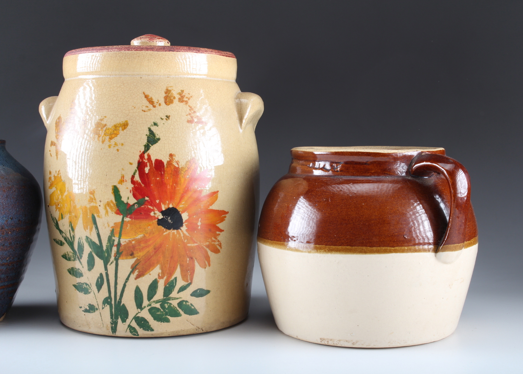 Trio Of Stoneware Vessels