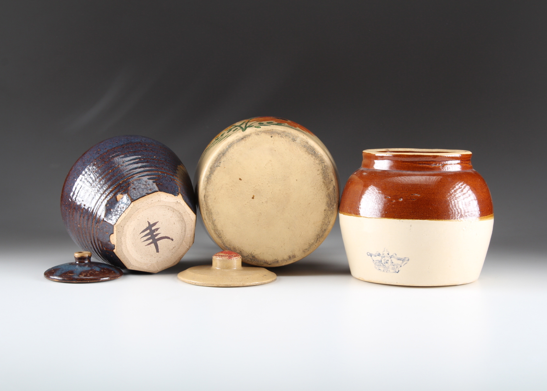 Trio Of Stoneware Vessels