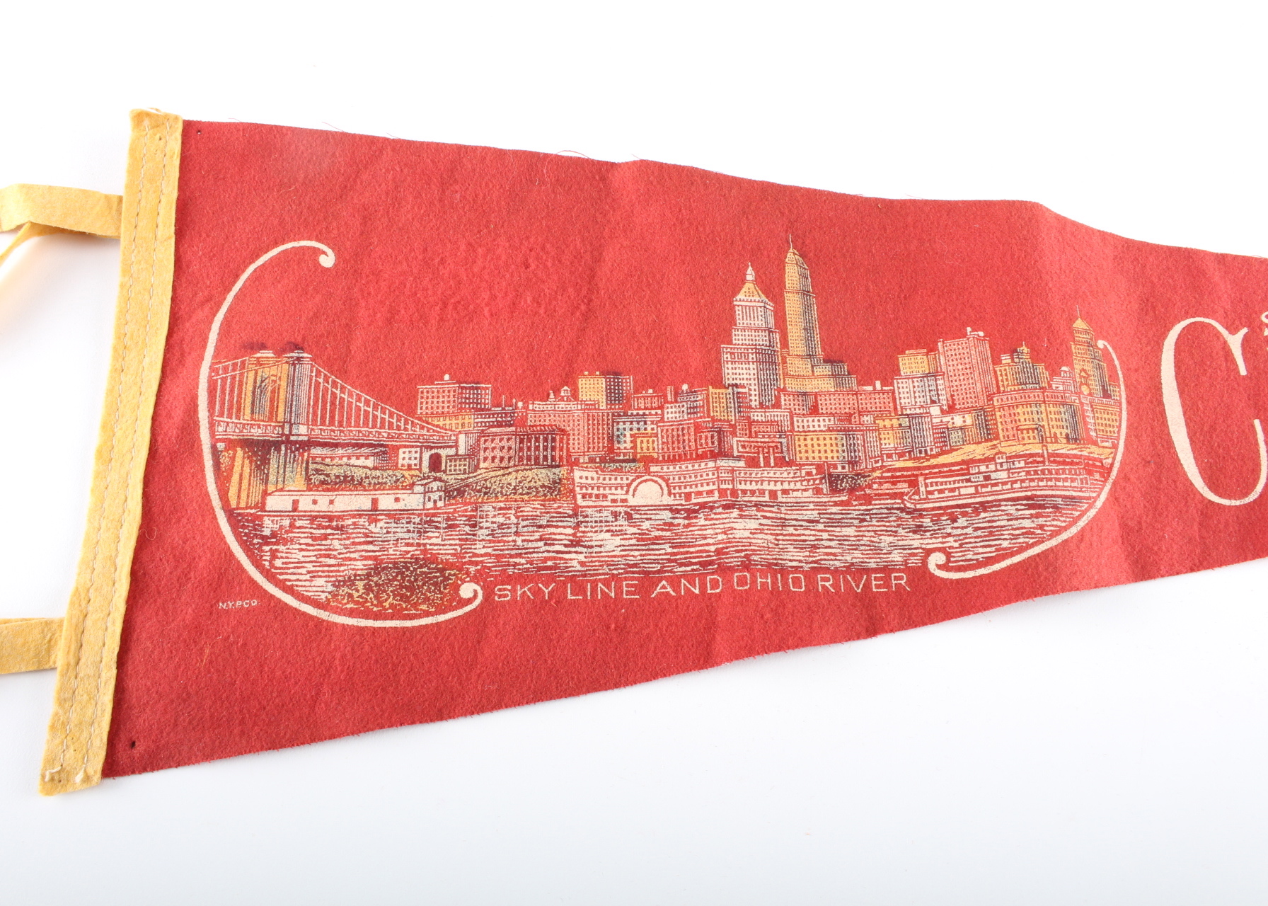 Circa 1950s to 1960s Cincinnati Souvenir Pennant