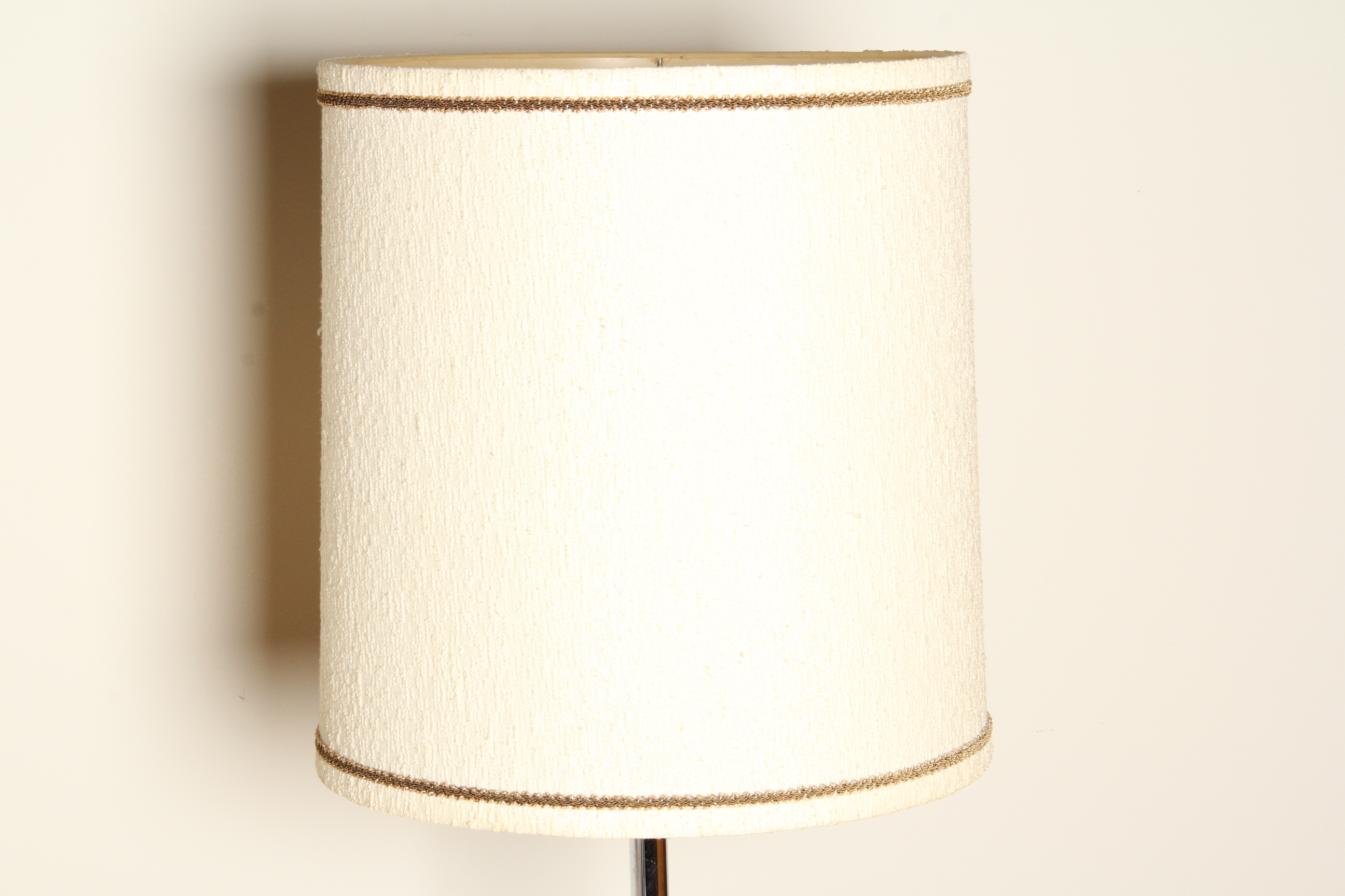 Modern Black and Chrome Floor Lamp with Round Shelf