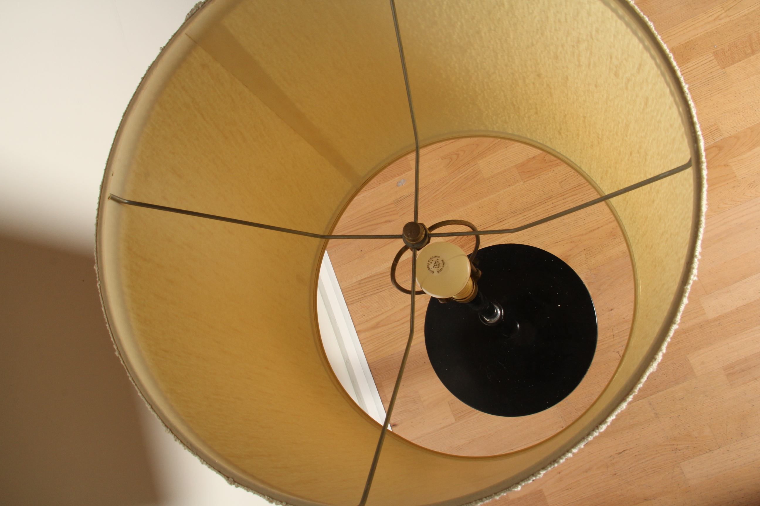 Modern Black and Chrome Floor Lamp with Round Shelf