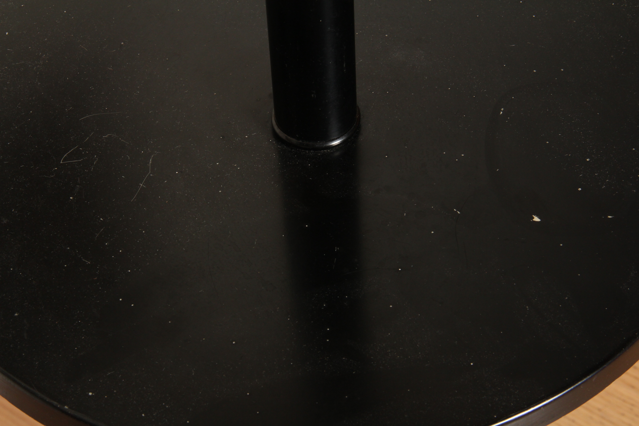 Modern Black and Chrome Floor Lamp with Round Shelf