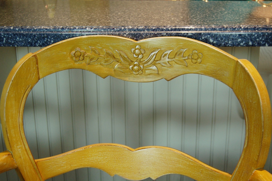 Four Swivel Bar Stools in French Country Style