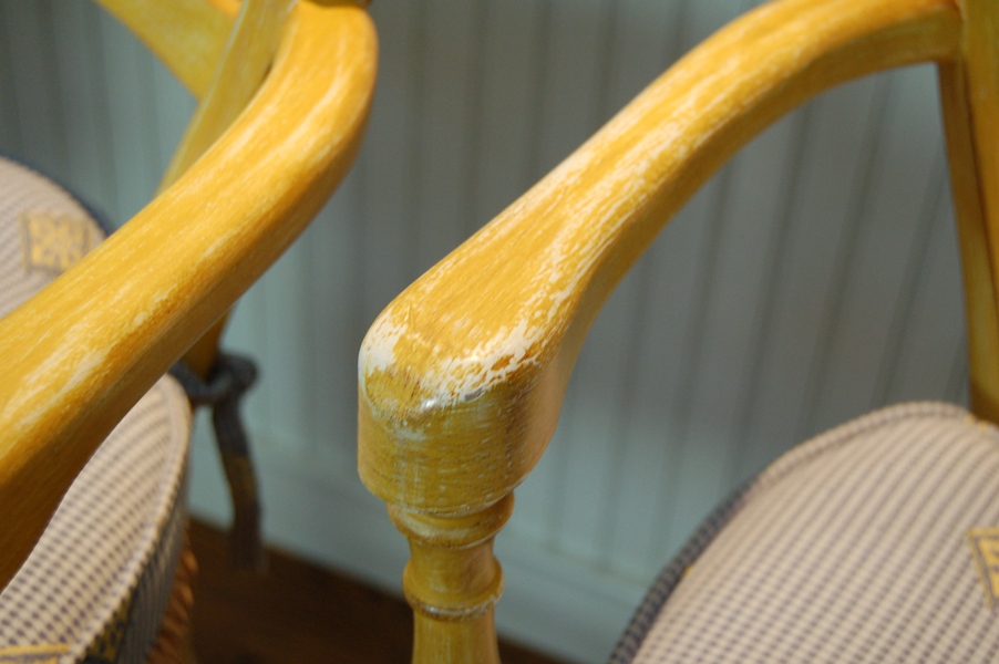Four Swivel Bar Stools in French Country Style