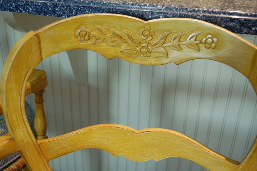 Four Swivel Bar Stools in French Country Style