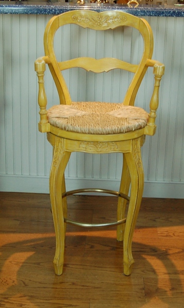 Four Swivel Bar Stools in French Country Style