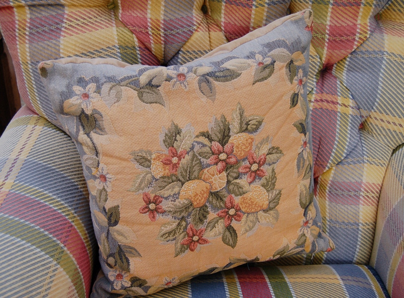 Pair of Dapha Plaid Lounge Armchairs