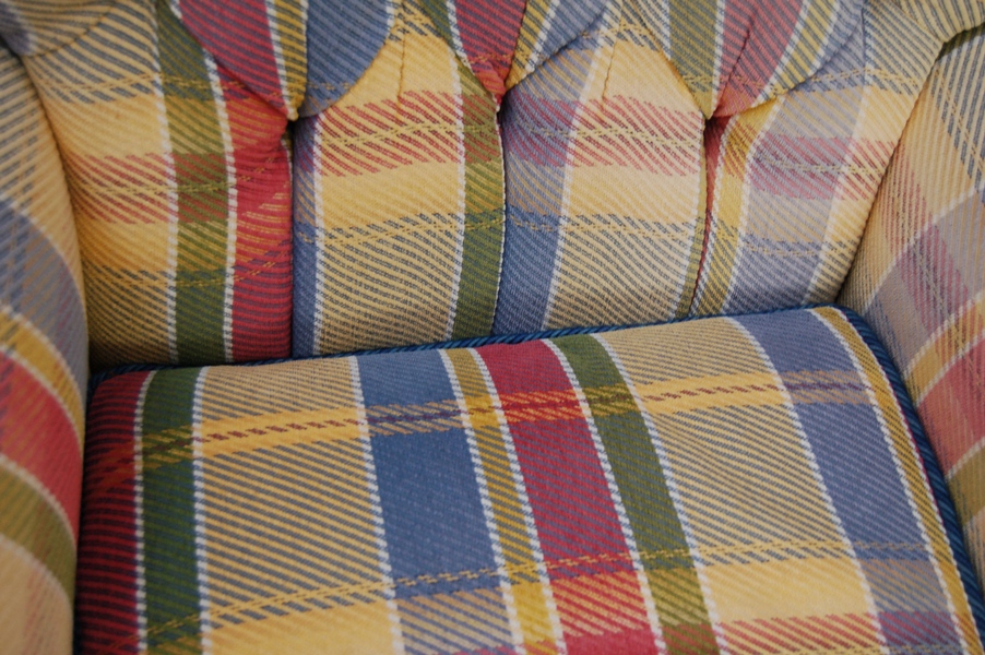 Pair of Dapha Plaid Lounge Armchairs