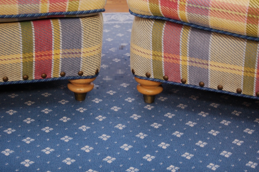 Pair of Dapha Plaid Lounge Armchairs