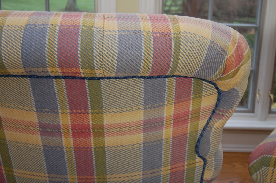 Pair of Dapha Plaid Lounge Armchairs