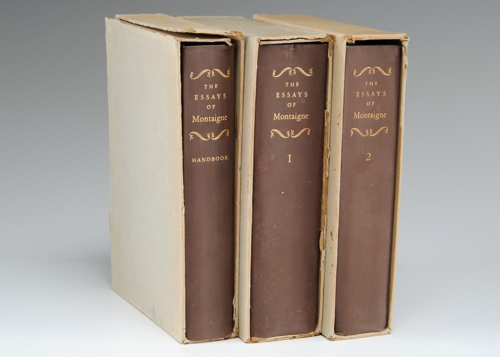 1946 Three Volume Book Set, "The Essays of Michel de Montaigne"