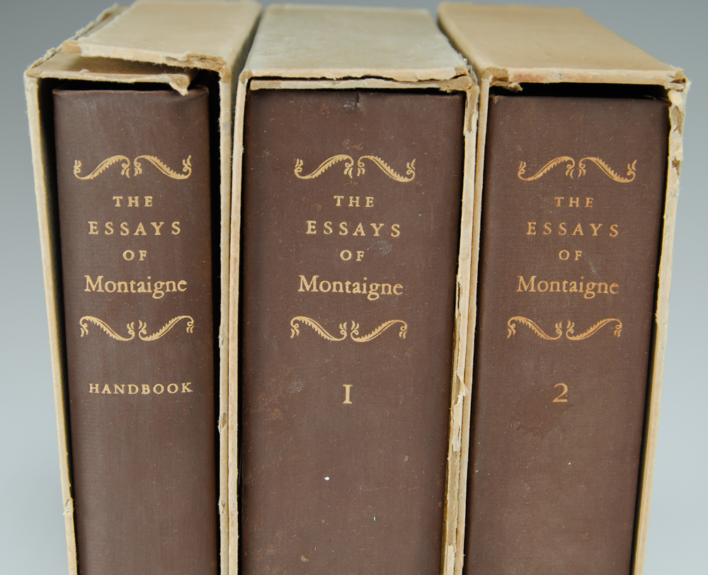 1946 Three Volume Book Set, "The Essays of Michel de Montaigne"