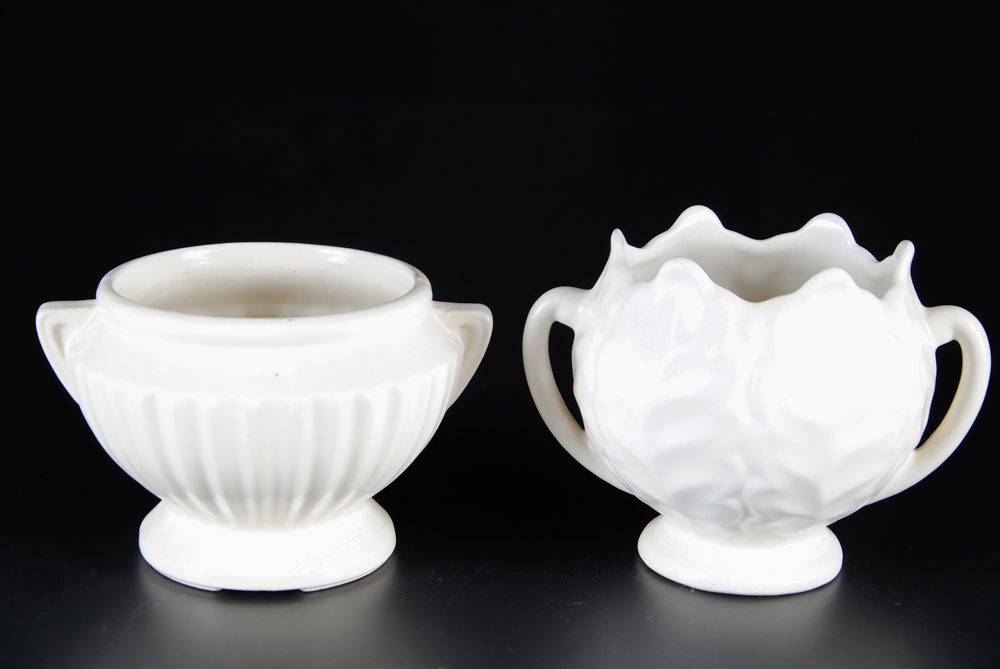 Vintage White Glazed Pottery