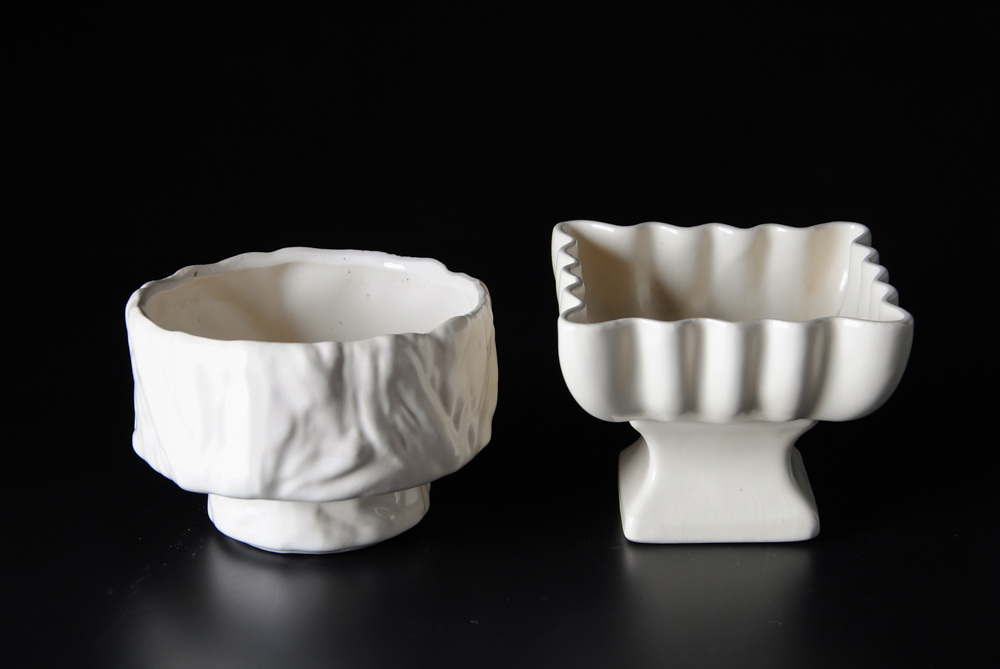 Vintage White Glazed Pottery