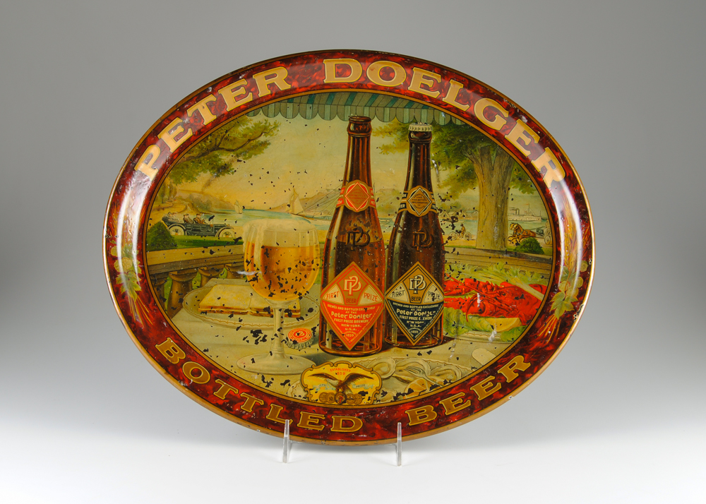 Pre-Prohibition Peter Doelger Beer Tin Tip Tray