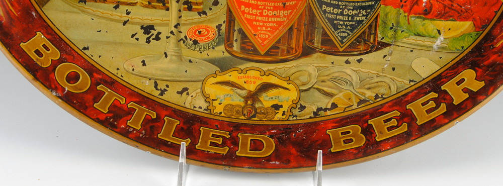 Pre-Prohibition Peter Doelger Beer Tin Tip Tray
