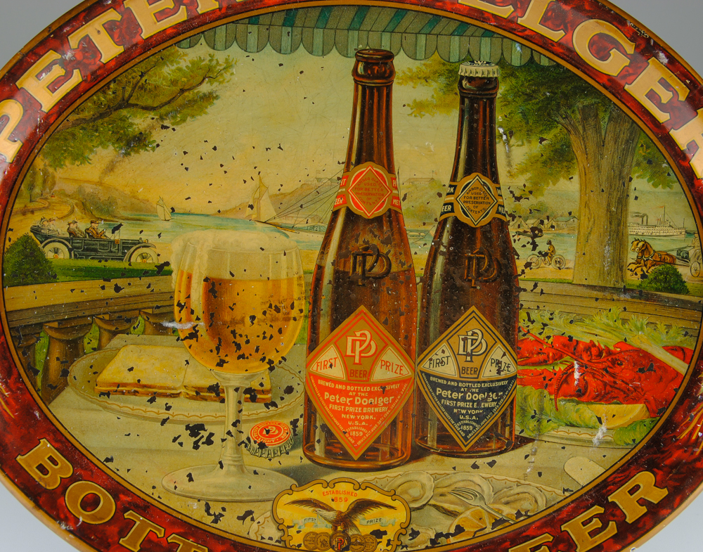 Pre-Prohibition Peter Doelger Beer Tin Tip Tray
