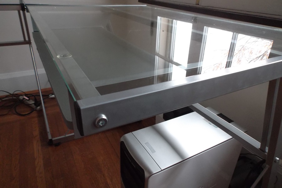 Studio RTA LS Work Center Clear Glass Desk System