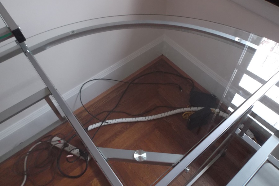 Studio RTA LS Work Center Clear Glass Desk System