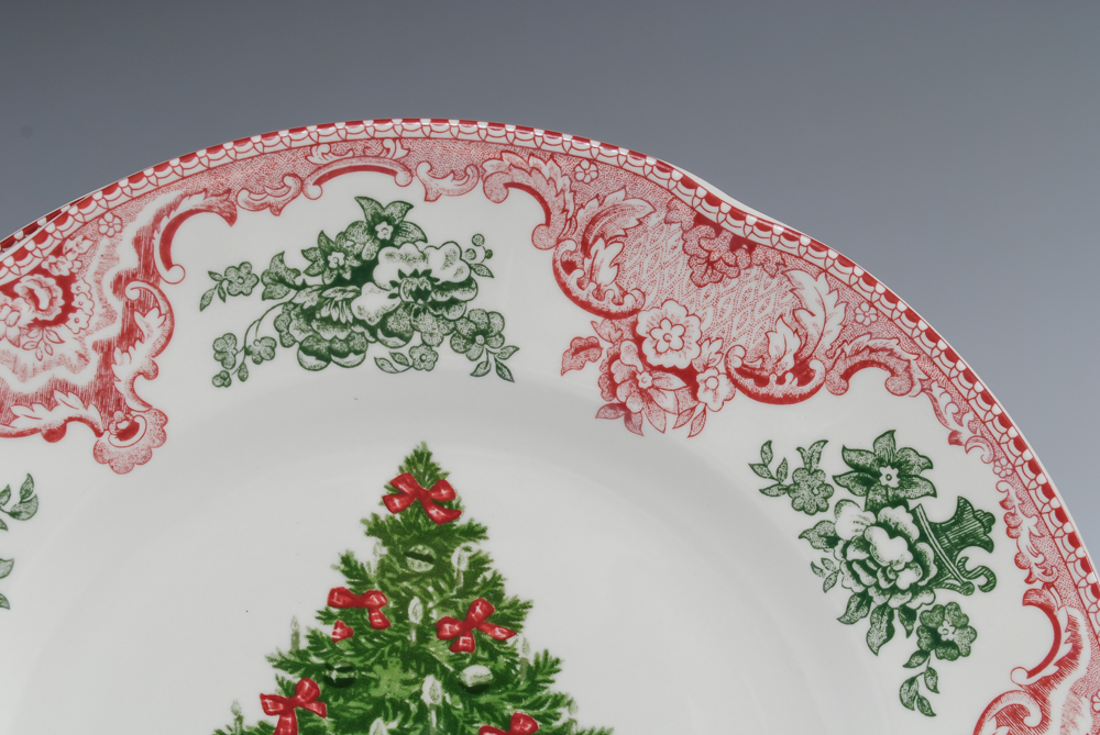 Johnson Bros. Old Britain Castles Christmas Tree Plate Set