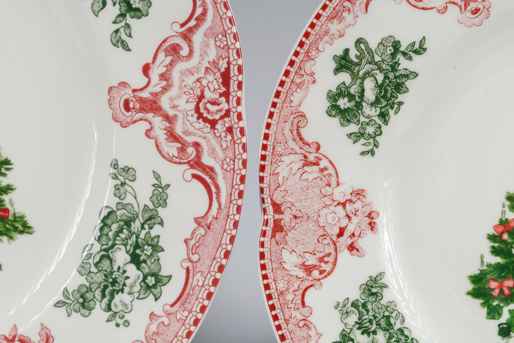 Johnson Bros. Old Britain Castles Christmas Tree Plate Set