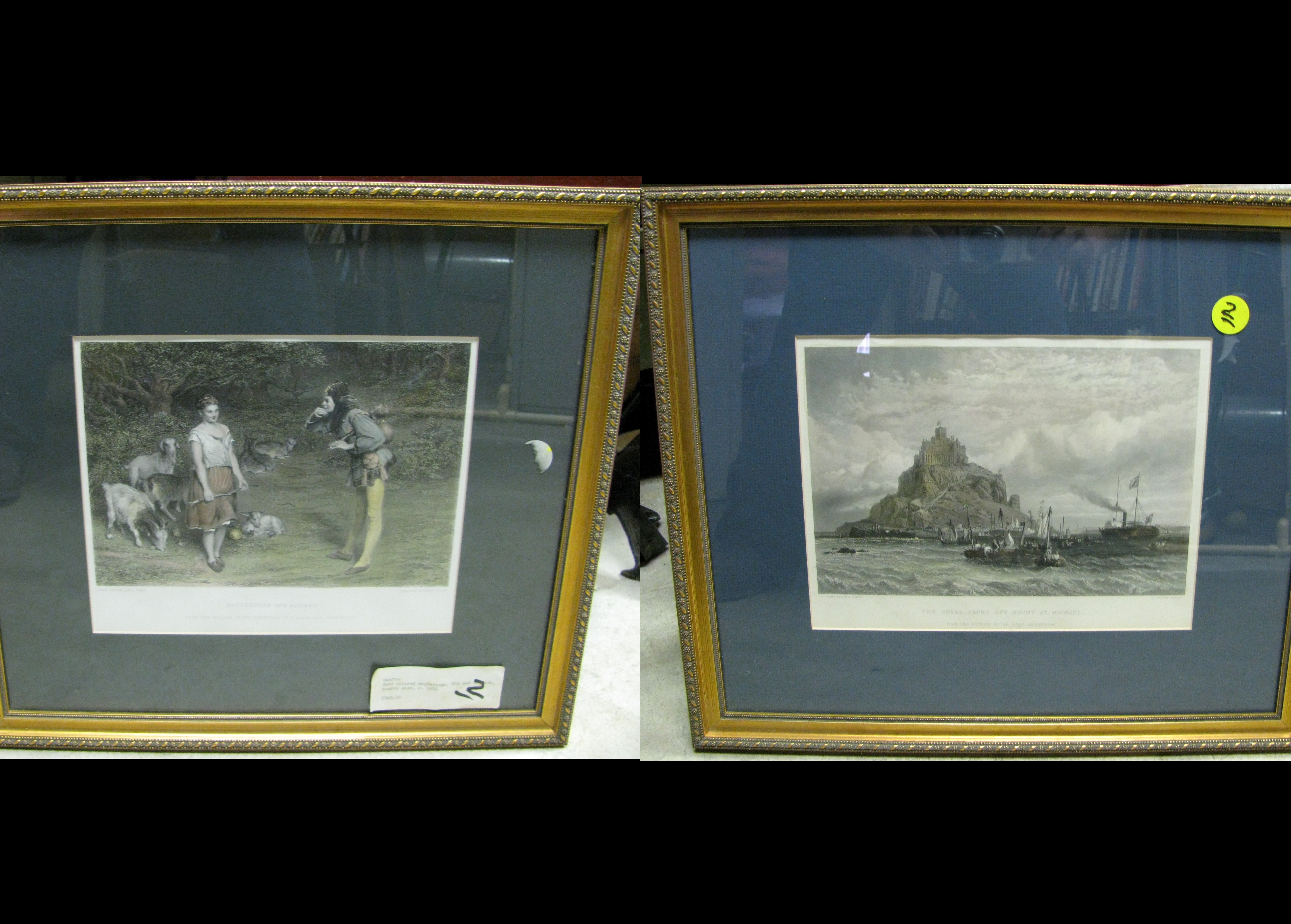 Pair of Mid-1800s Handcolored Engravings