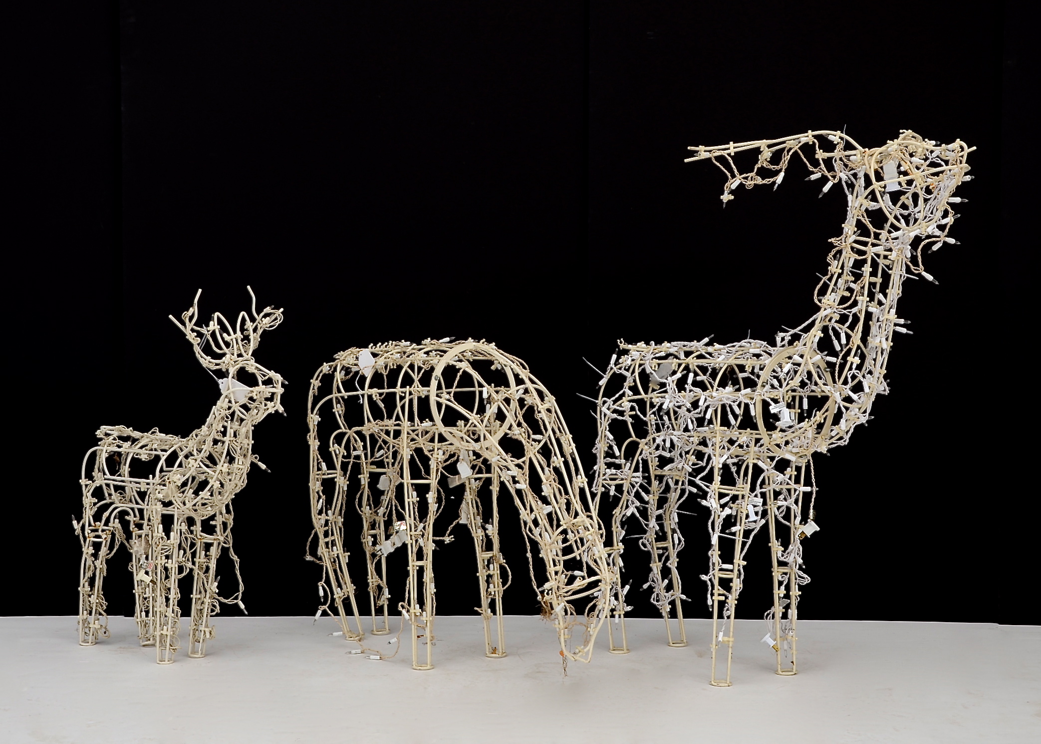 Outdoor Illuminated Deer Family
