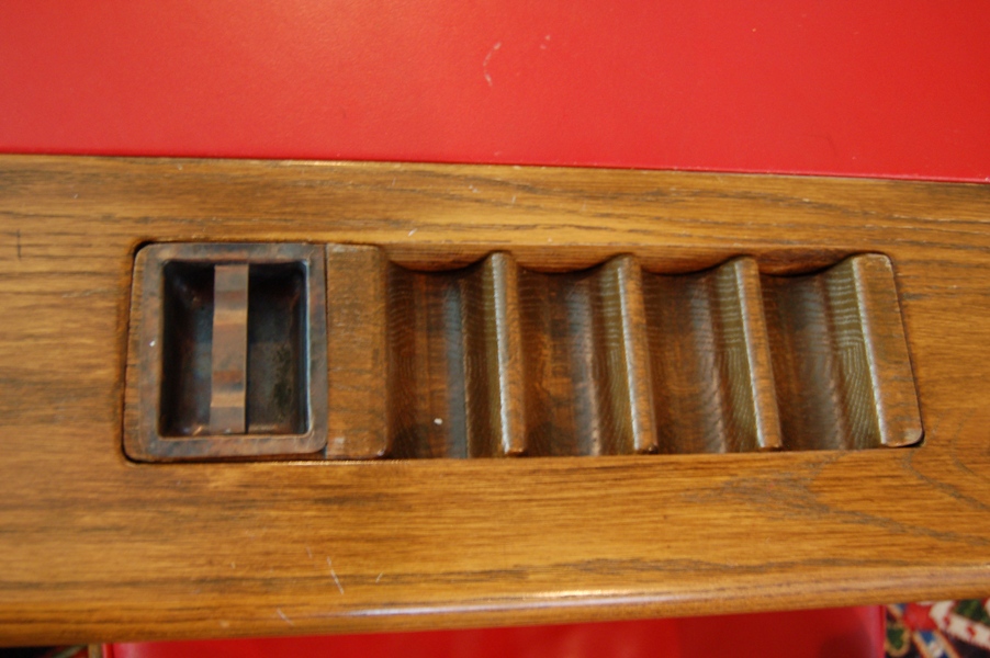 Vintage Romweber Viking Oak Poker Table with Six Chairs