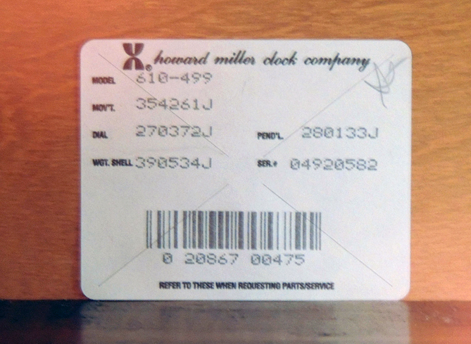 Howard Miller Grandfather Clock