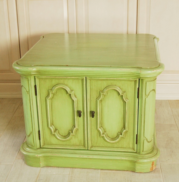 Apple Green Painted End Table