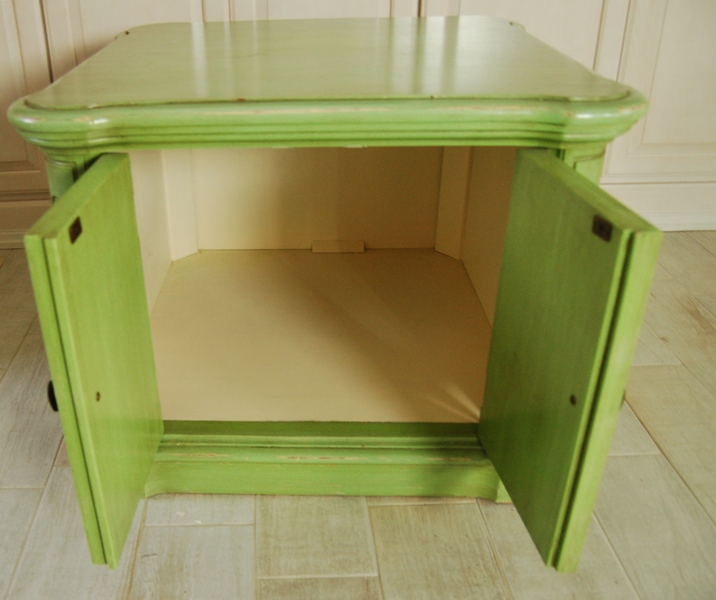 Apple Green Painted End Table