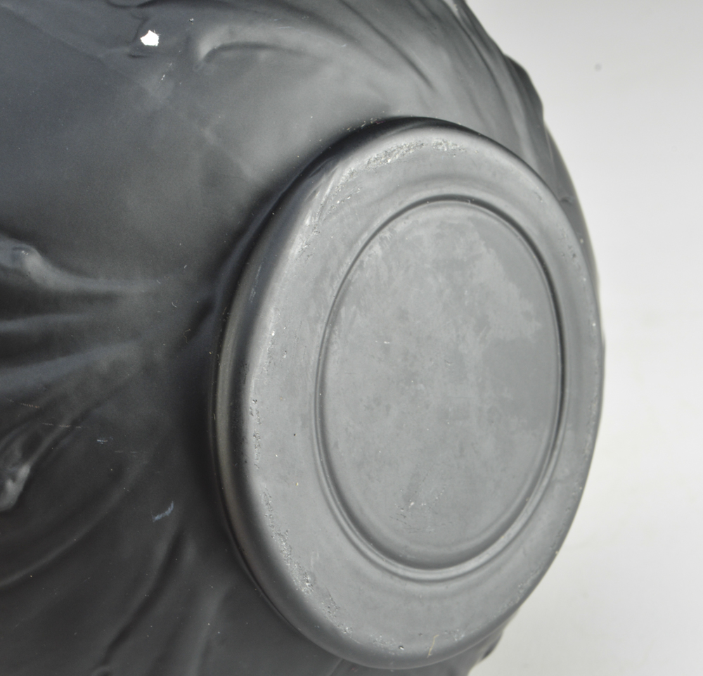 Tiffin Black Satin Glass "Poppy" Vase