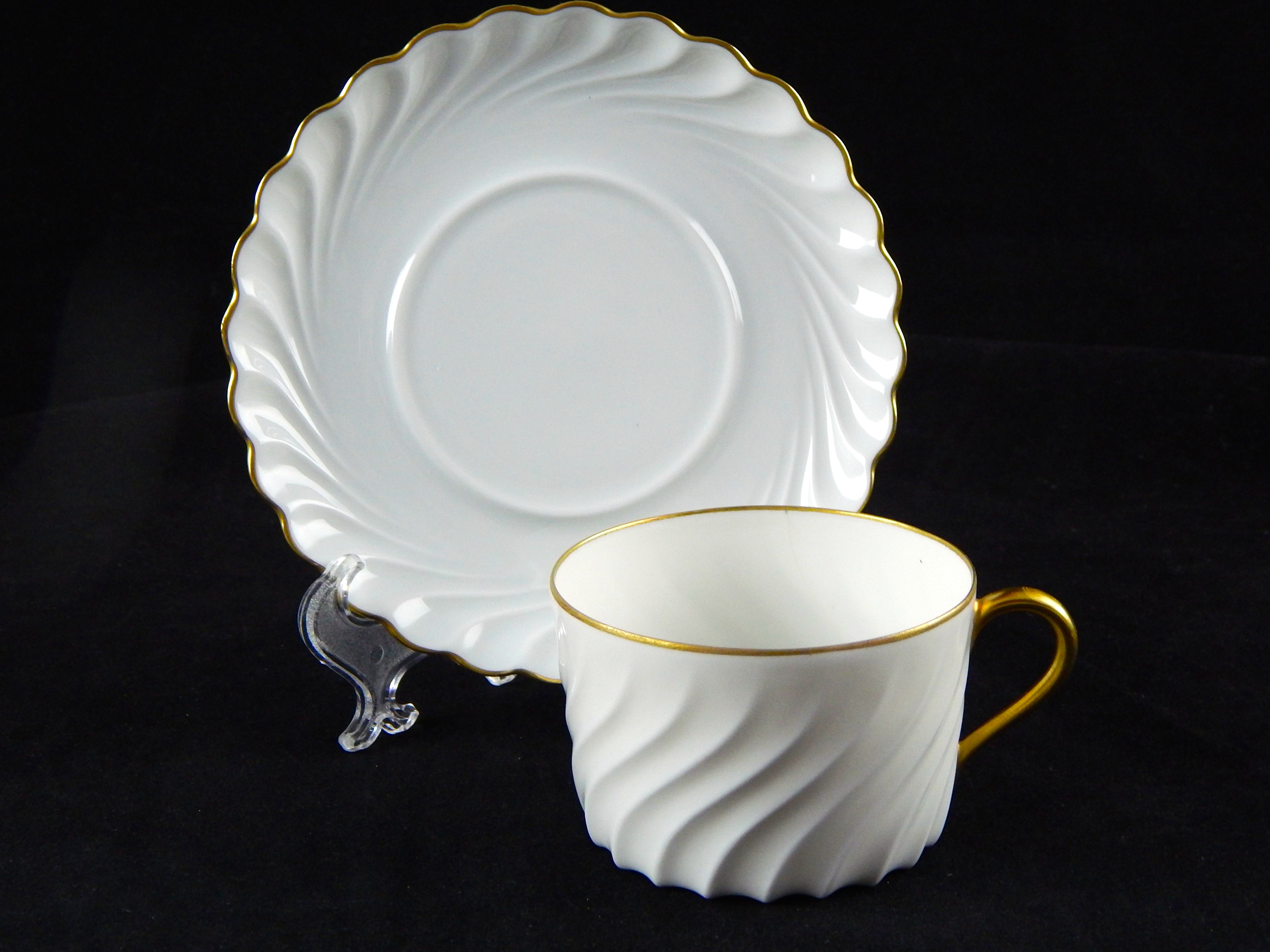 Three Limoges Cups and Saucers