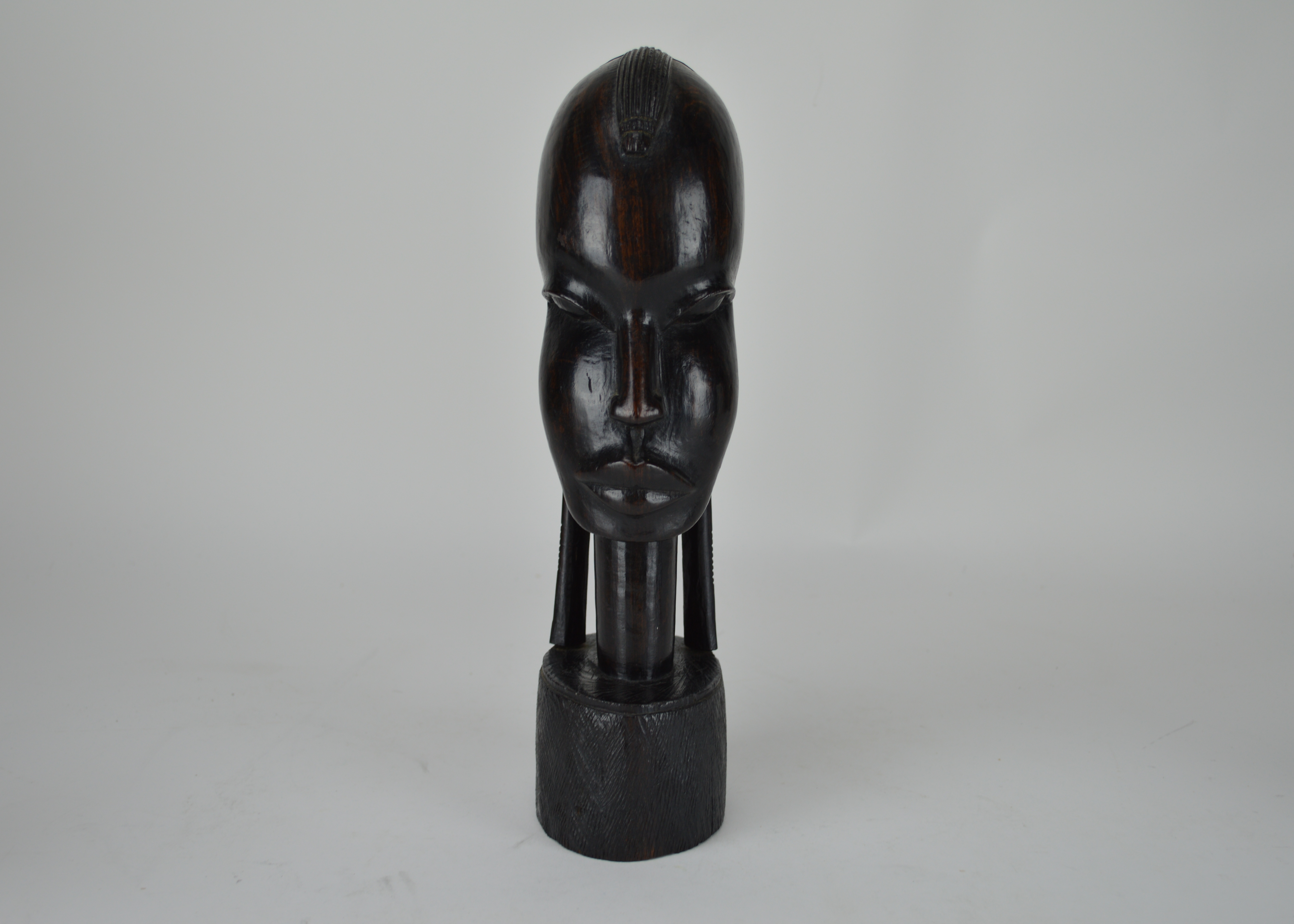 Hand Carved African Style Statue and Metal Candle Holder