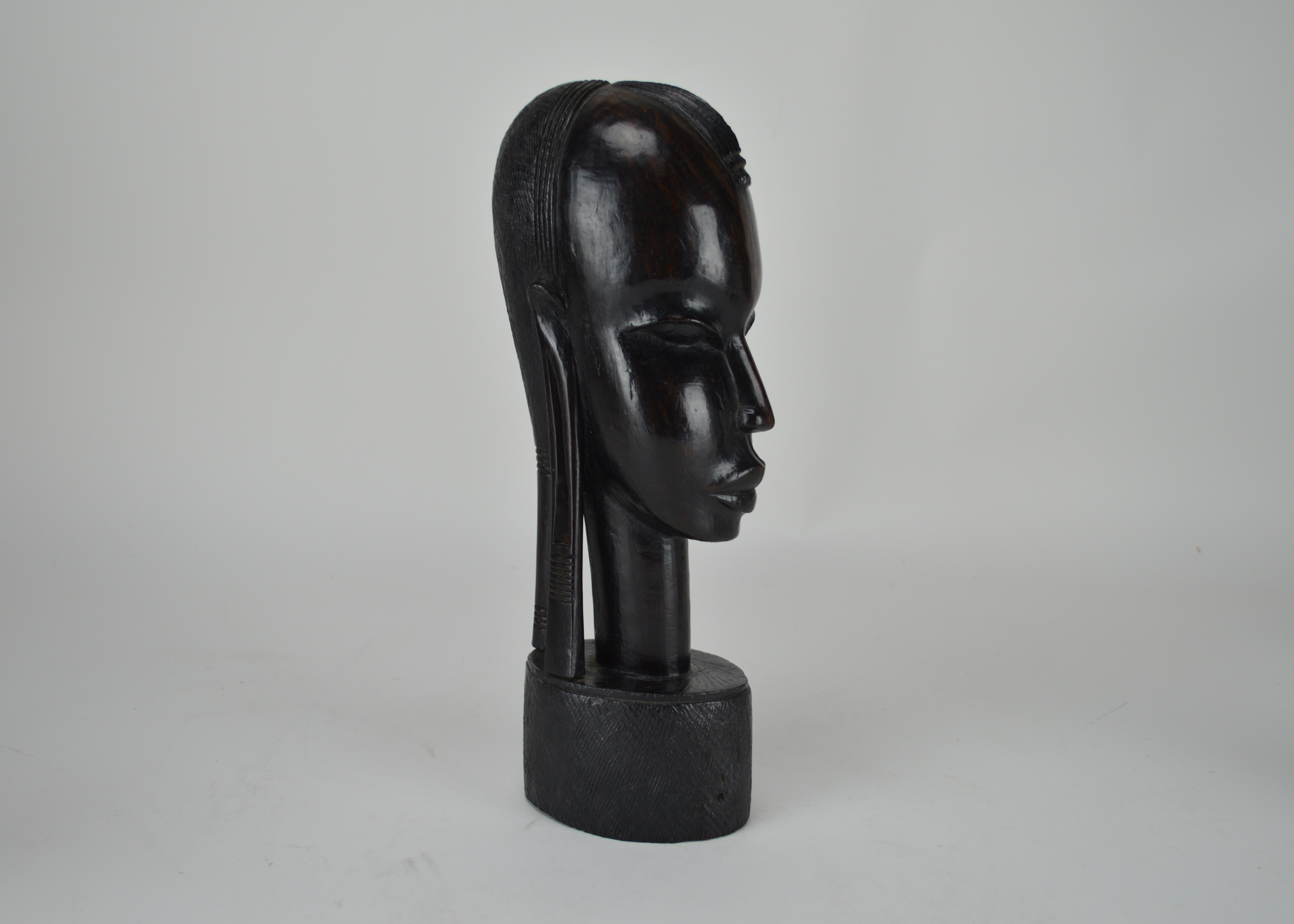 Hand Carved African Style Statue and Metal Candle Holder