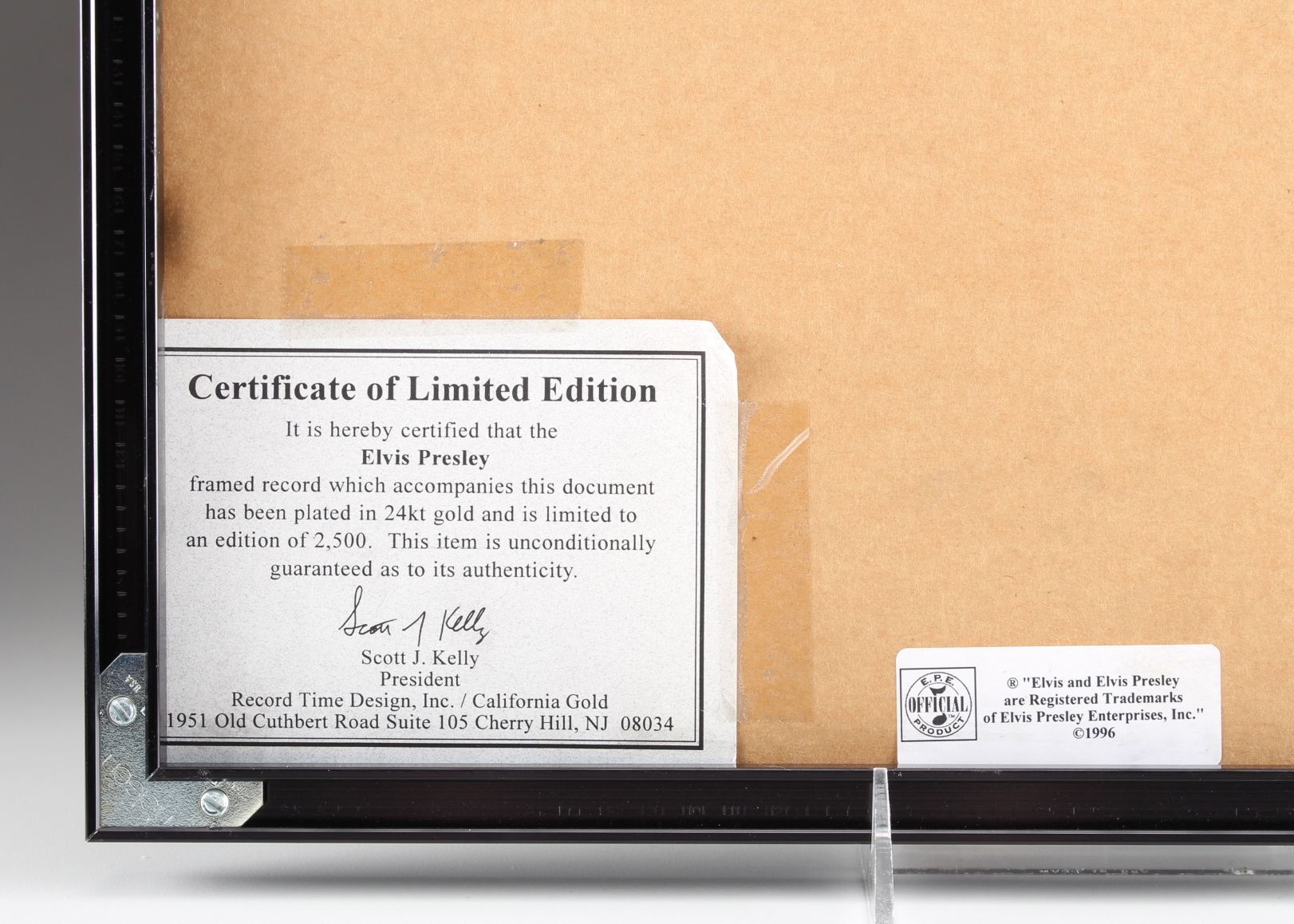 Limited Edition 24 KT Gold-Plated Elvis Presley Record