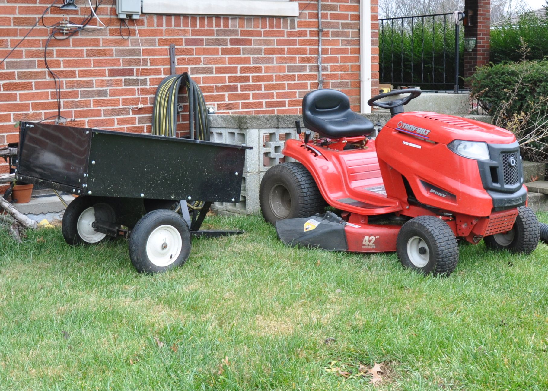 Troy Bilt Pony Lawn Tractor with Trailer Everything But The House