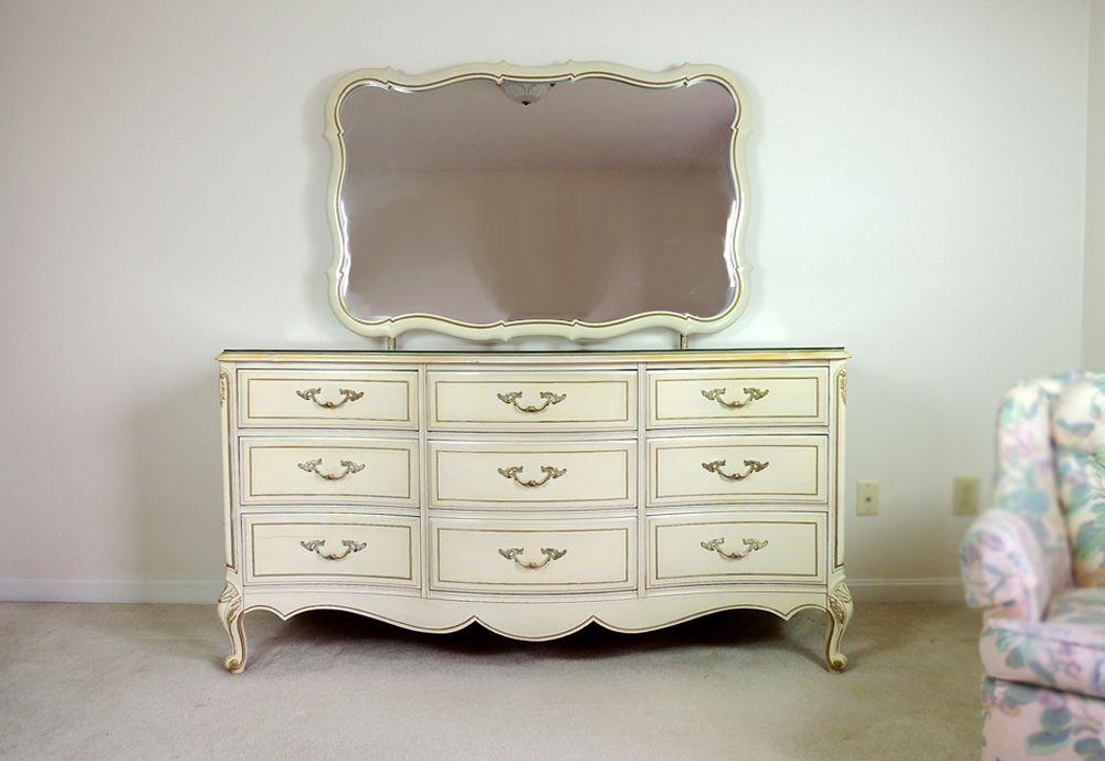 Thomasville French Provincial Triple Dresser with Mirror