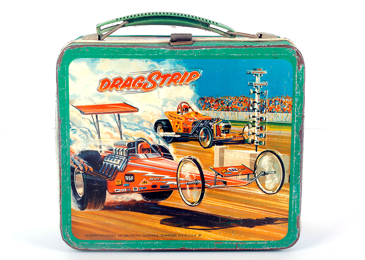 Vintage Drag Strip Metal Lunch Box