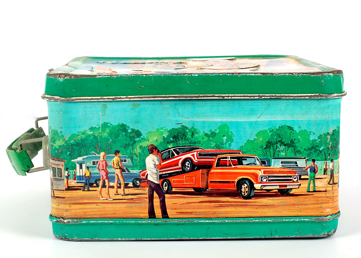 Vintage Drag Strip Metal Lunch Box