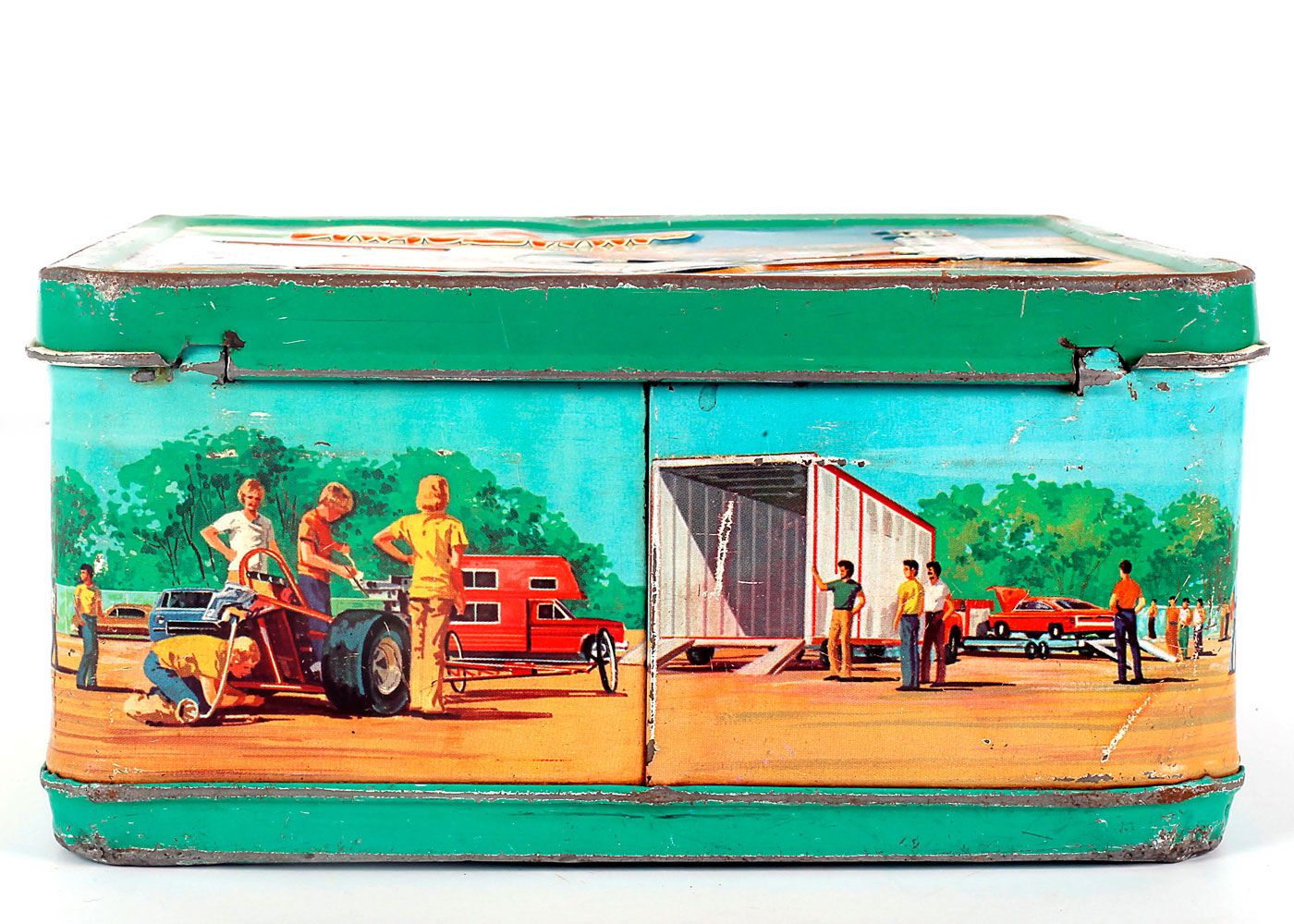 Vintage Drag Strip Metal Lunch Box