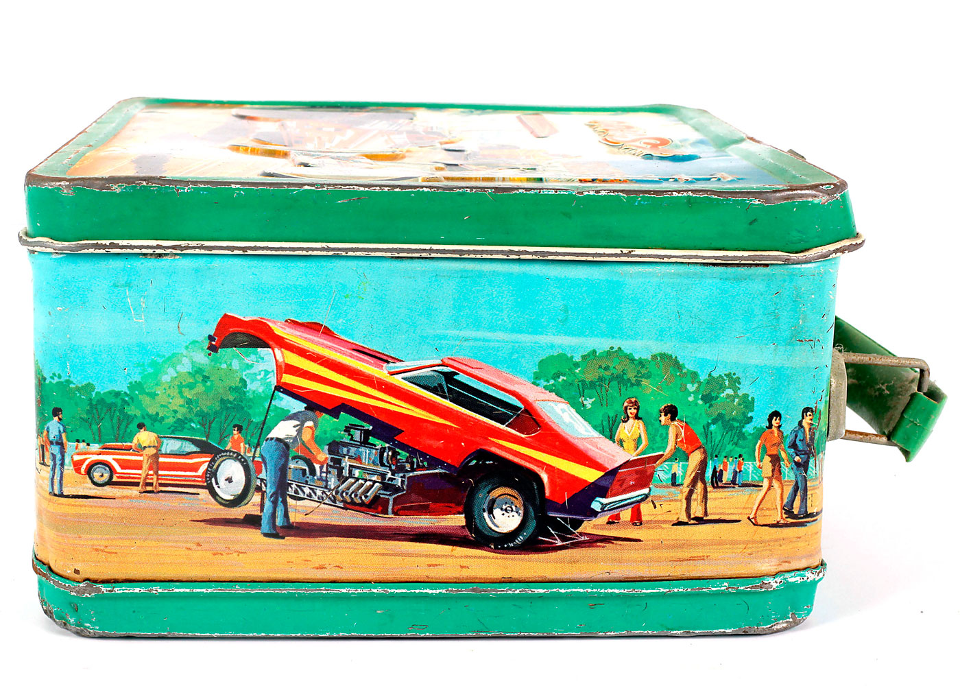 Vintage Drag Strip Metal Lunch Box