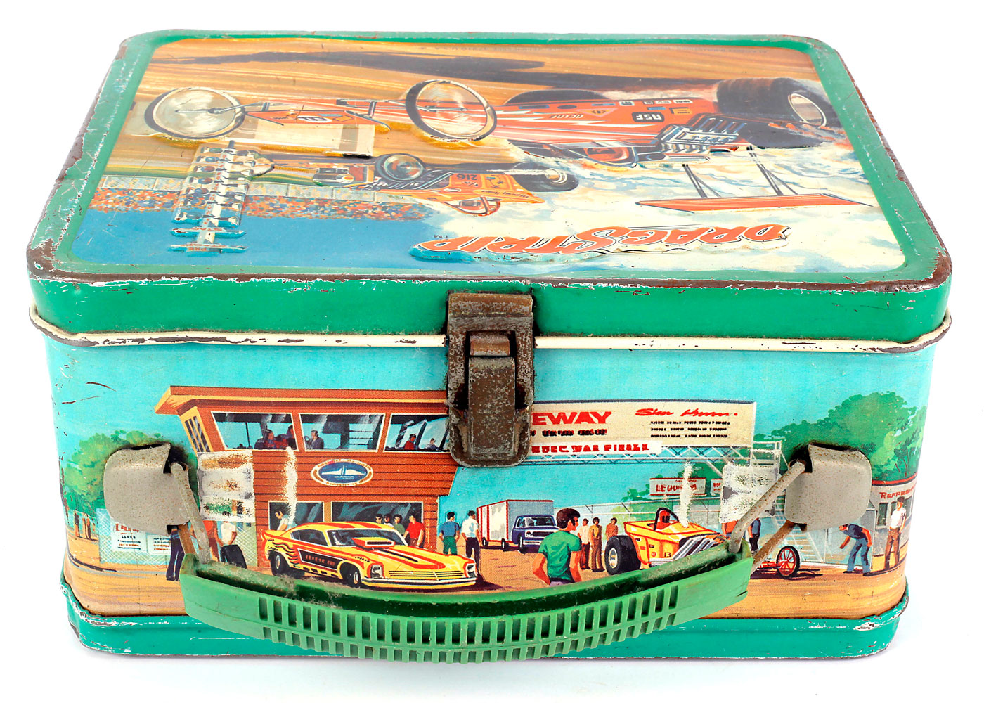 Vintage Drag Strip Metal Lunch Box