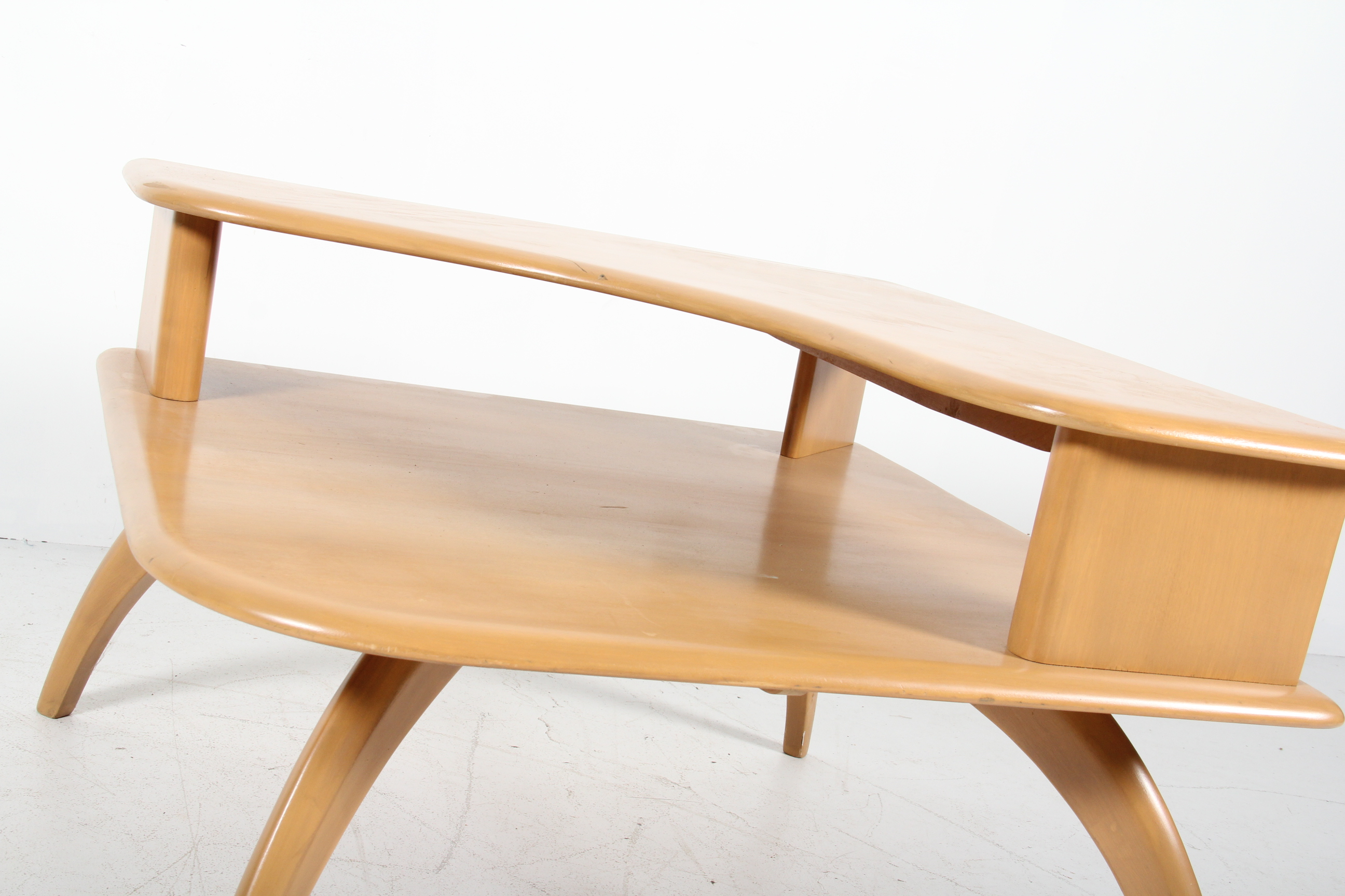 Heywood Wakefield 938 Two Tiered Corner Table