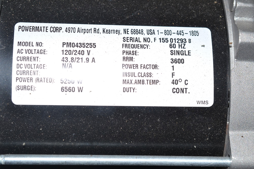 Powermate Black Max 10 HP Gas Powered Electric Generator