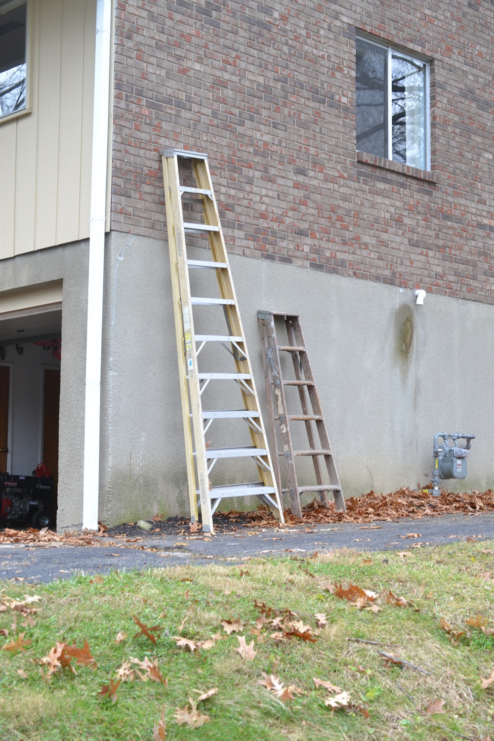 Werner Eight Foot Aluminum Step Ladder & Wooden Step Ladder