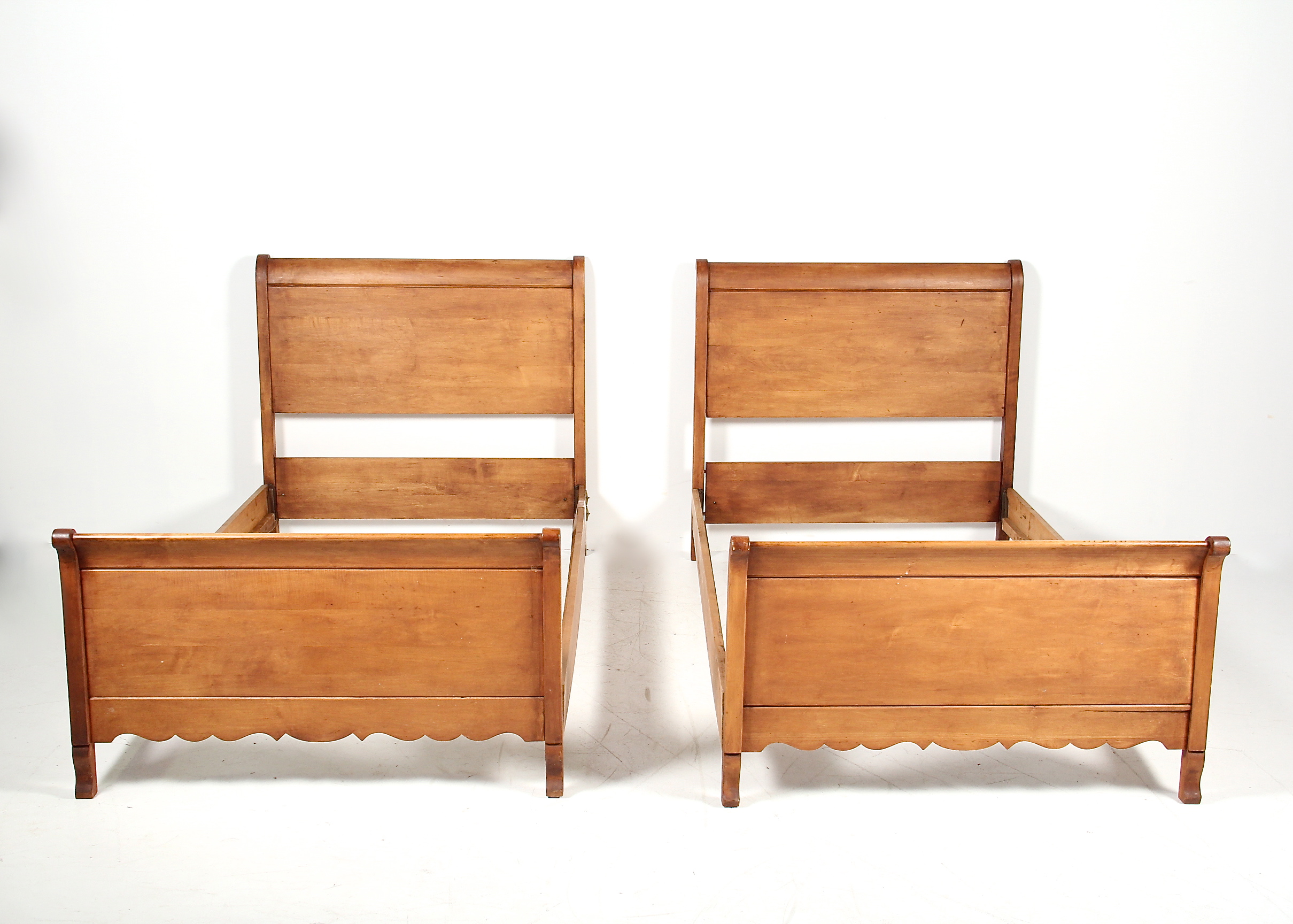 Pair of Maple Sleigh Beds