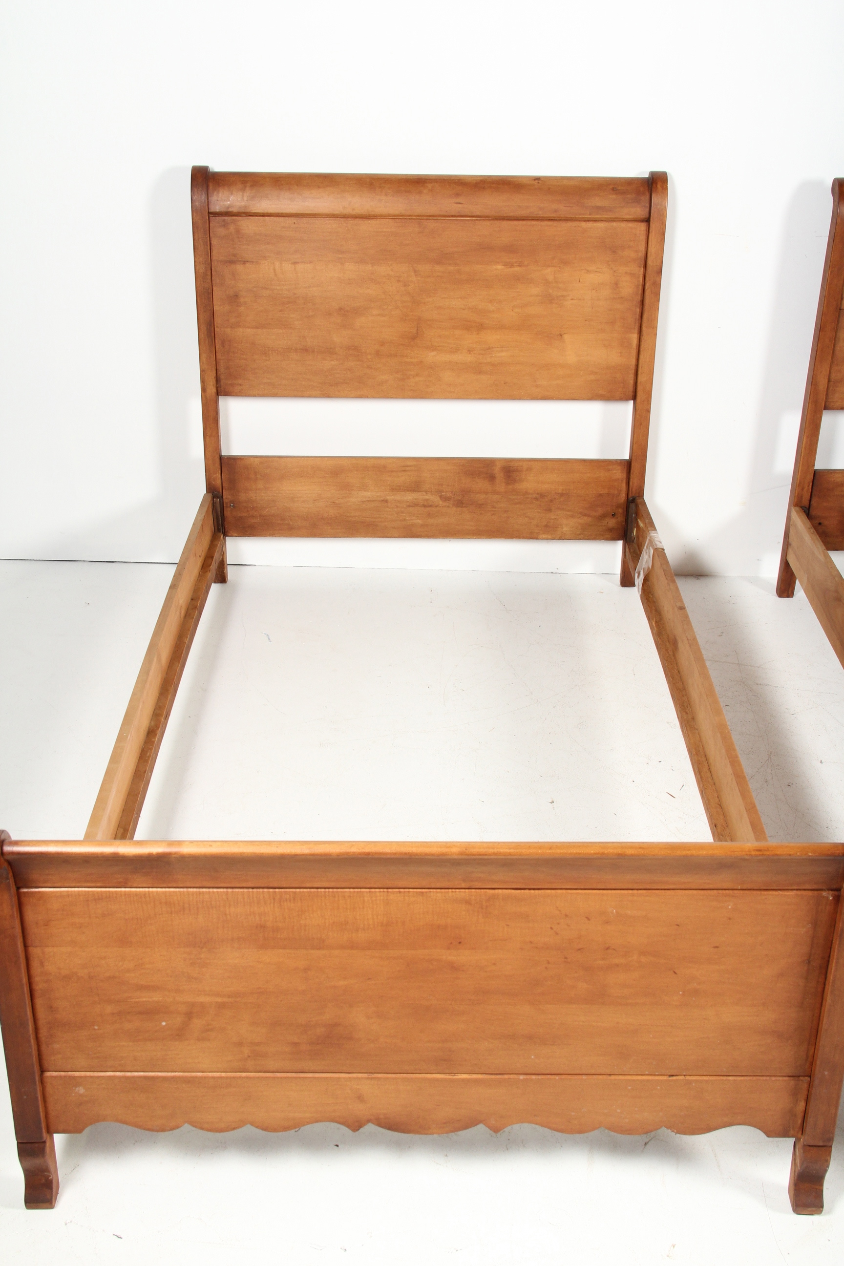 Pair of Maple Sleigh Beds